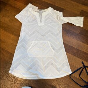 Prana White Mesh Detail Swim Cover Up